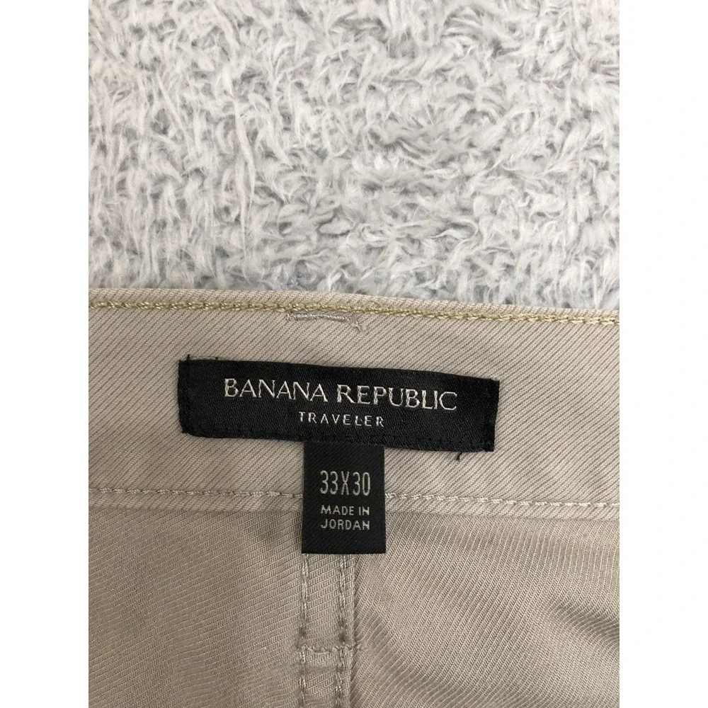 Banana Republic Pants 35x30 (Tag 33x30) Beige Traveler Athletic Tapered Fit